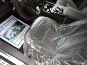 Interior of Car in Enclosed Auto Transport Trailer