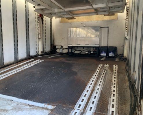 inside of a 1996 kentucky enclosed car hauler for sale